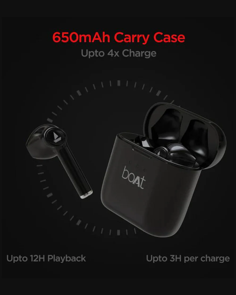 Boat Airdopes Earbuds- 131 (Black) - Image 3