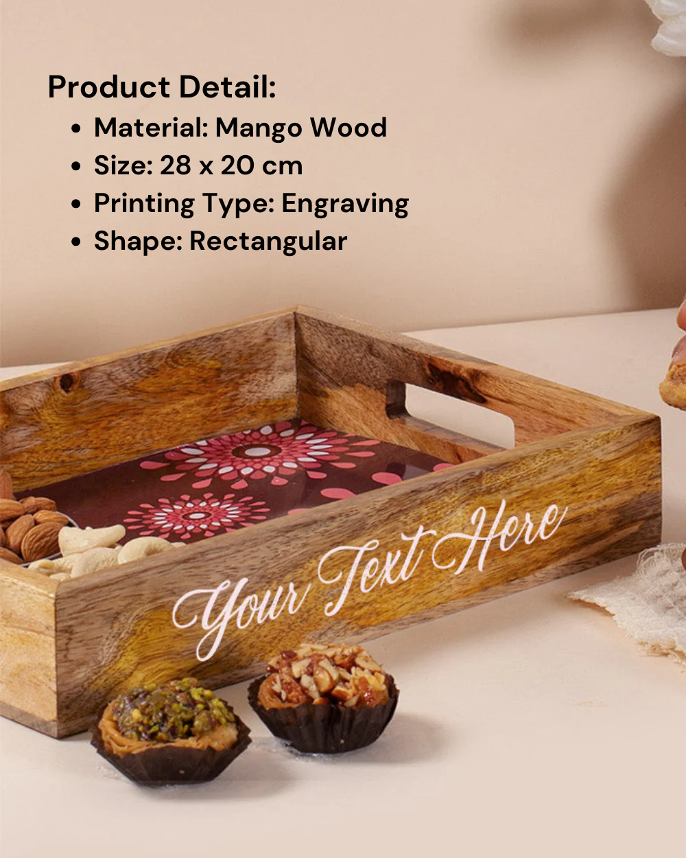 Personalized Wooden Tray - Image 3